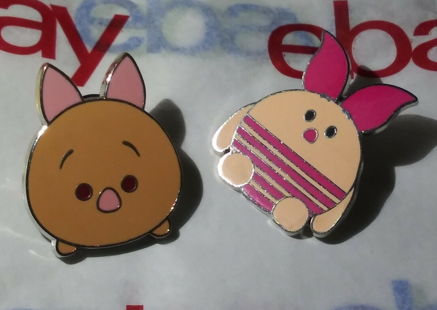 2 Different Tsum Tsum Piglet Walt Disney Winnie the Pooh Pig Character Pin Lot