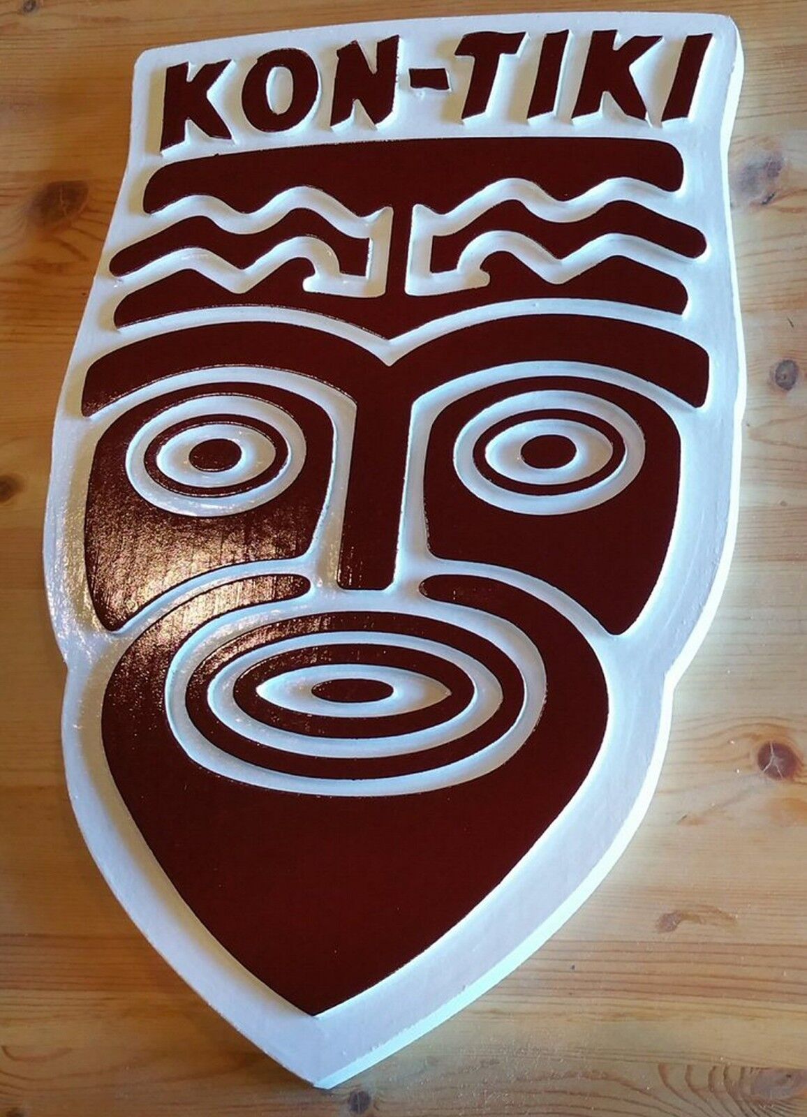 Kon Tiki Sign 3D routed carved Island Beach wood pub Tiki Bar Custom Carved