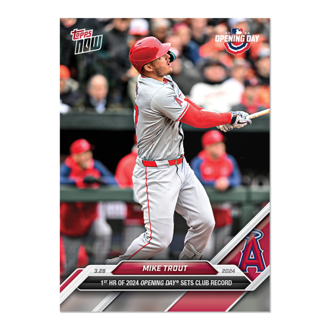 MIKE TROUT 2024 TOPPS NOW OPENING DAY CARD #6 LA ANGELS (IN HAND) 🔥⚾⚾⚾