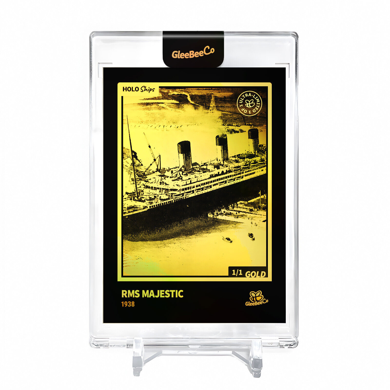 RMS MAJESTIC 1938 Card 2023 GleeBeeCo #RF54-G Encased Holo GOLD 1/1