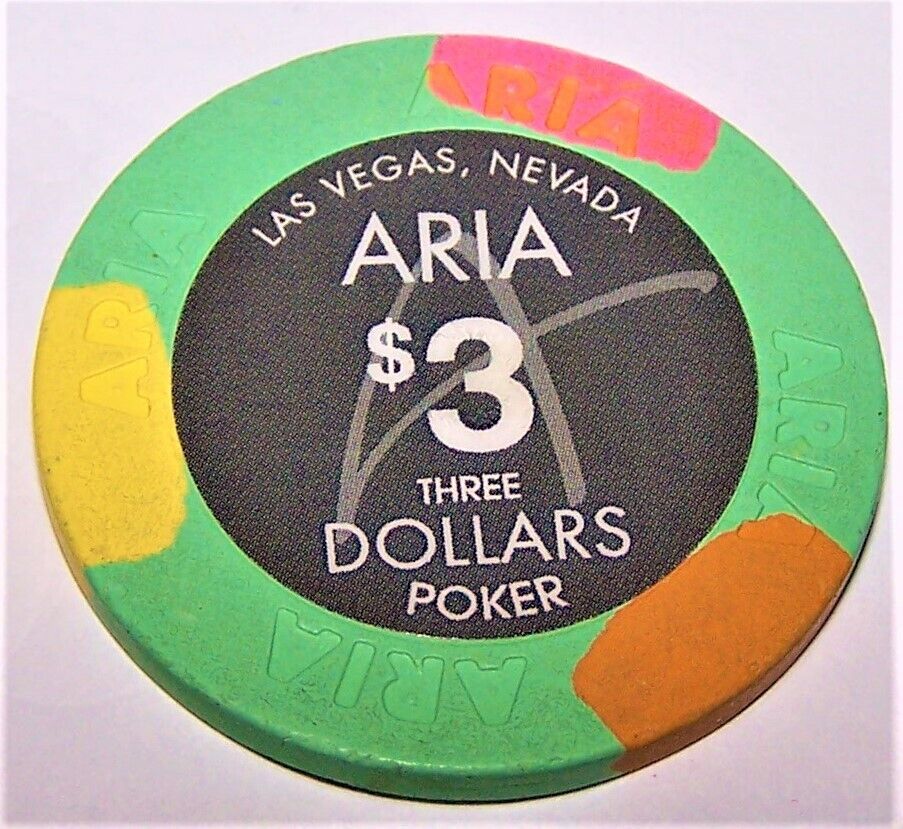 Aria Casino 2009 Las Vegas Nevada 3 Dollar Gaming Chip as pictured