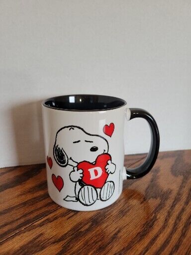 SNOOPY Coffee Mug Cup Snoopy Dog PEANUTS Letter D Monogram Heart Orca Coatings