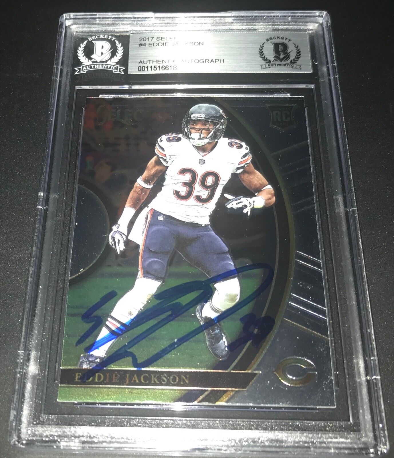 Eddie Jackson Chicago Bears SIGNED 2017 SELECT BECKETT CERTIFIED 5