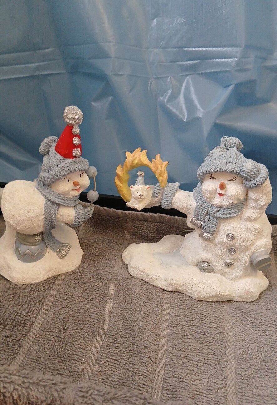 Lot Of 2 Vintage snow buddies collectible Snowman figures
