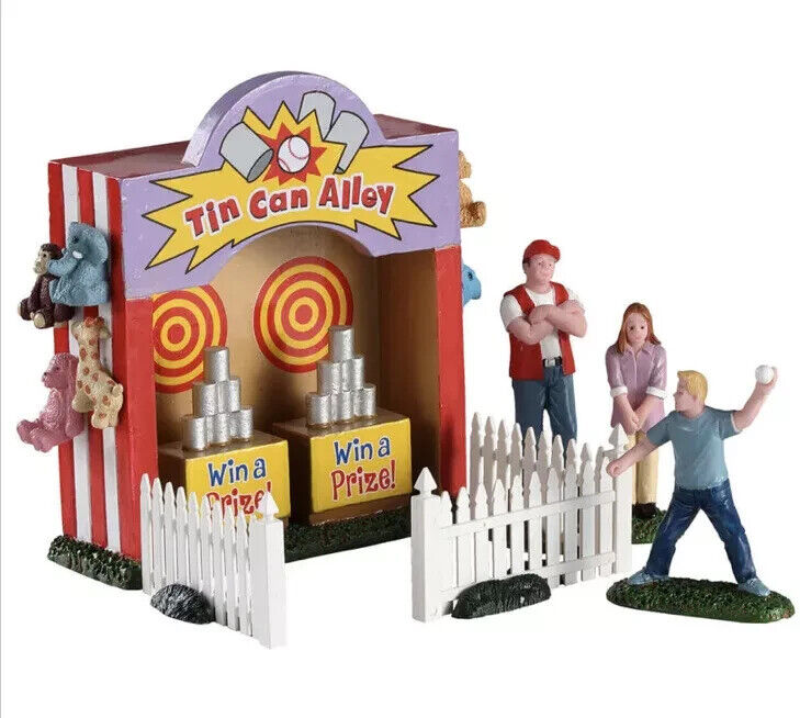 New Lemax TIN CAN ALLEY Holiday Village Carnival 7 Piece Set