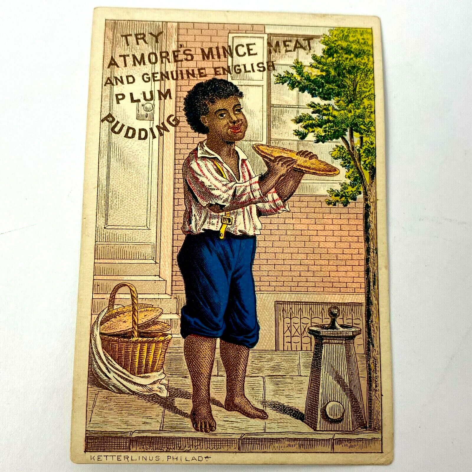 Atmore\'s Mince Meat English Plum Pudding Advertising Trade Card Ketterlinus VTG
