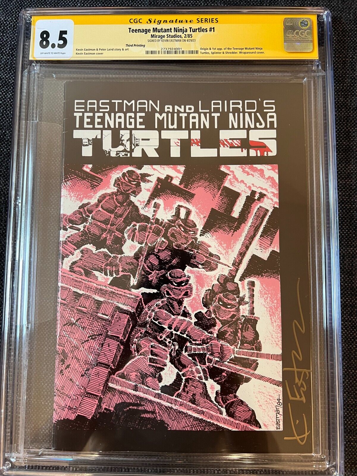 Teenage Mutant Ninja Turtles #1 Third Printing CGC 8.5 Signed Kevin Eastman TMNT