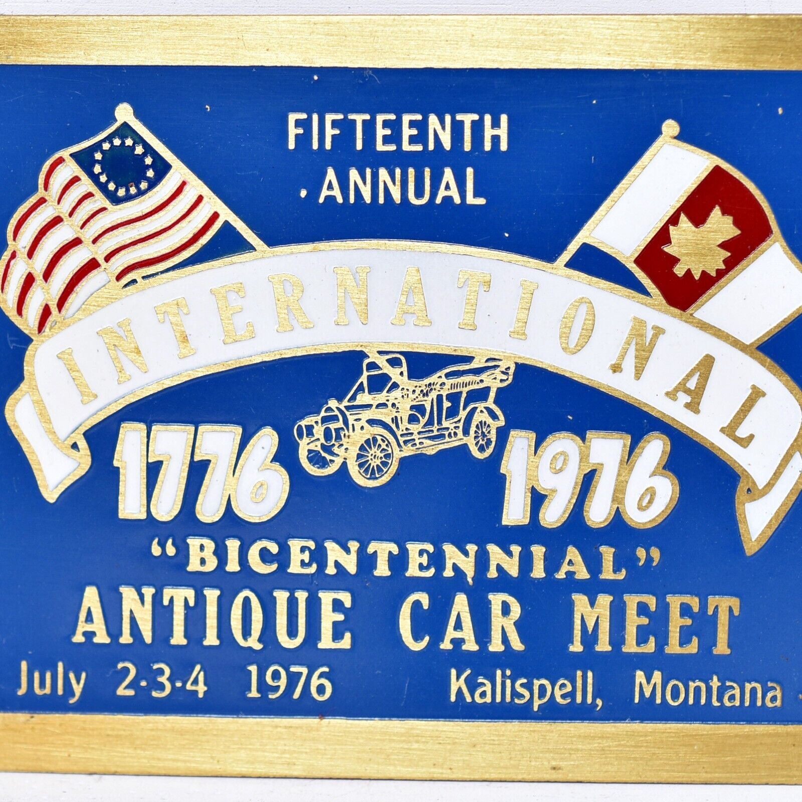 1976 Antique Car American Canadian International Meet Kalispell Montana Plaque
