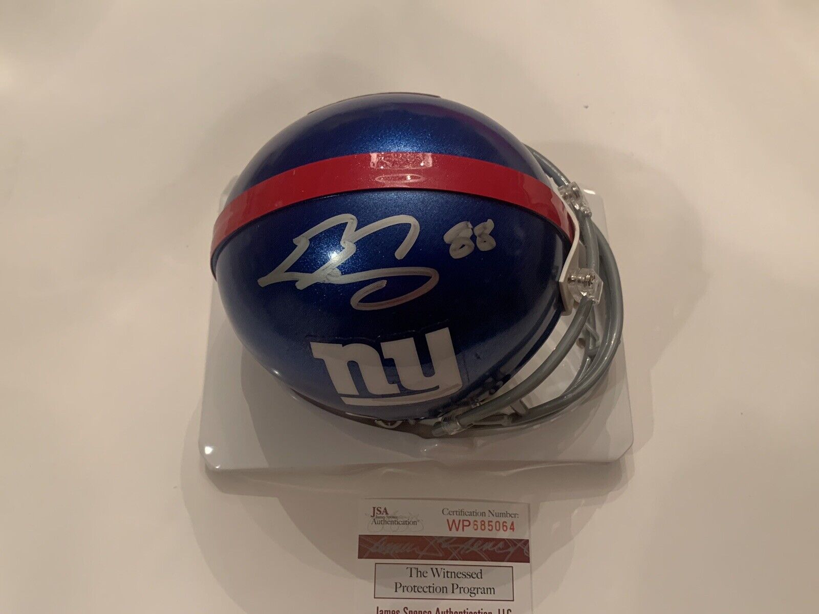 Giants Evan Engram Signed/Autographed Mini Helmet JSA Witness Protection