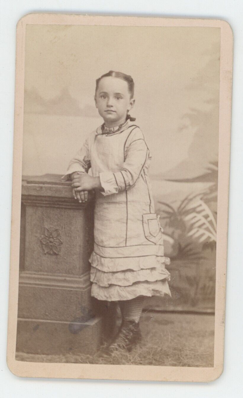 Antique ID\'d CDV c1870s Adorable Little Girl Named \