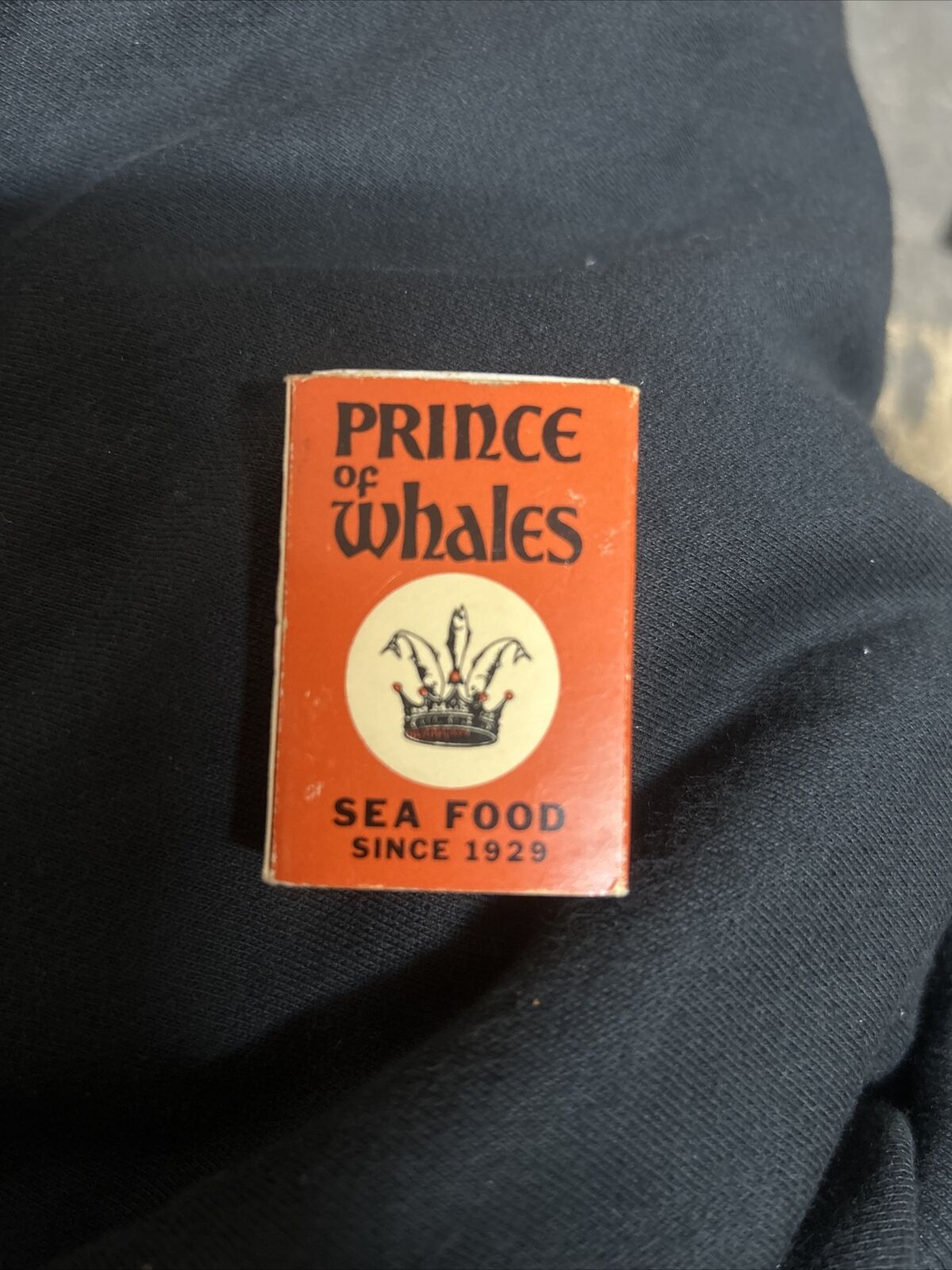 Vintage Prince Of Whales Seafood Restaurant Matchbox Matches Long Beach CA 1960s