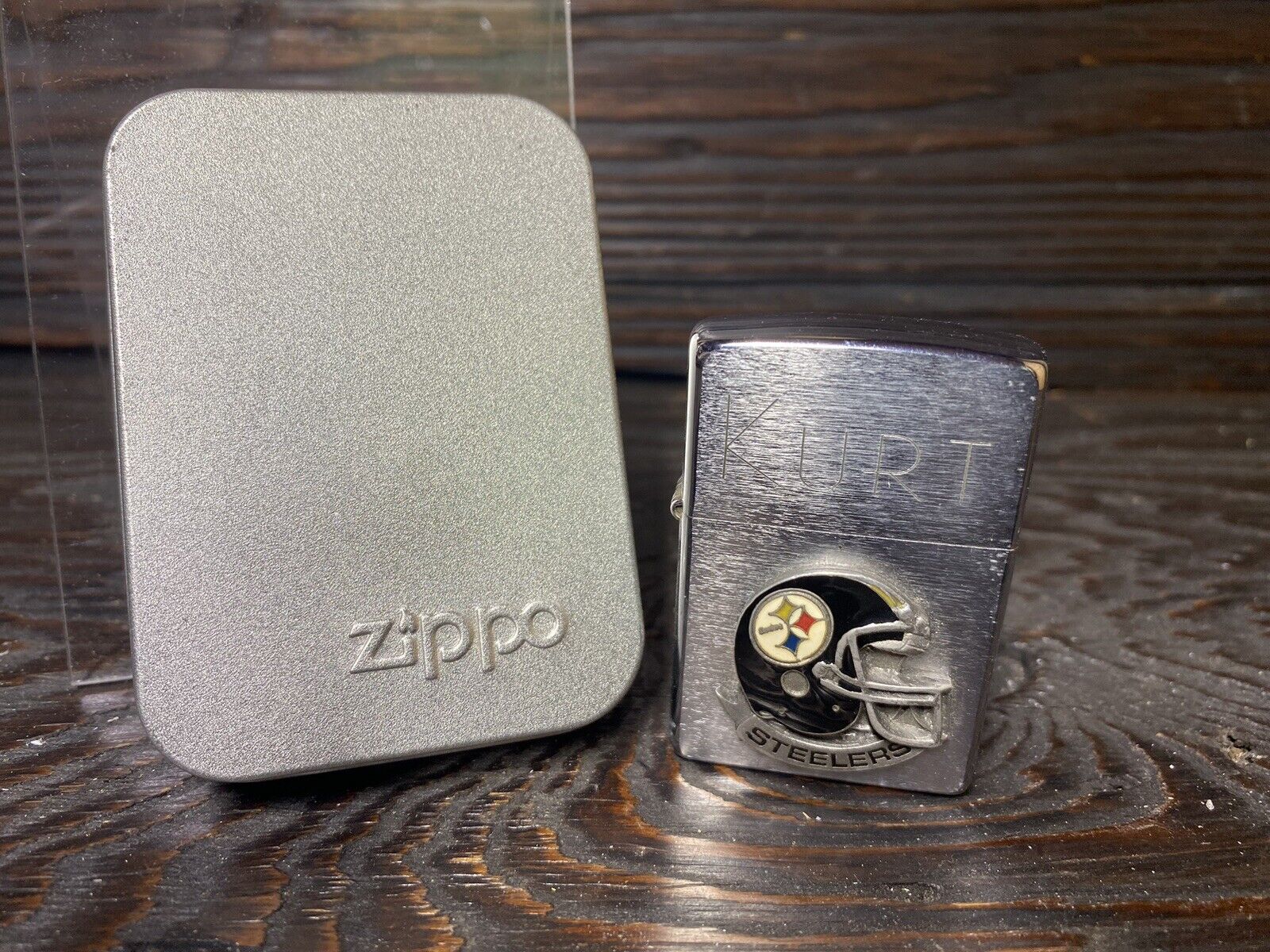 Vintage 1996 NFL Kurt Pittsburgh Steelers Zippo Cigarette Lighter