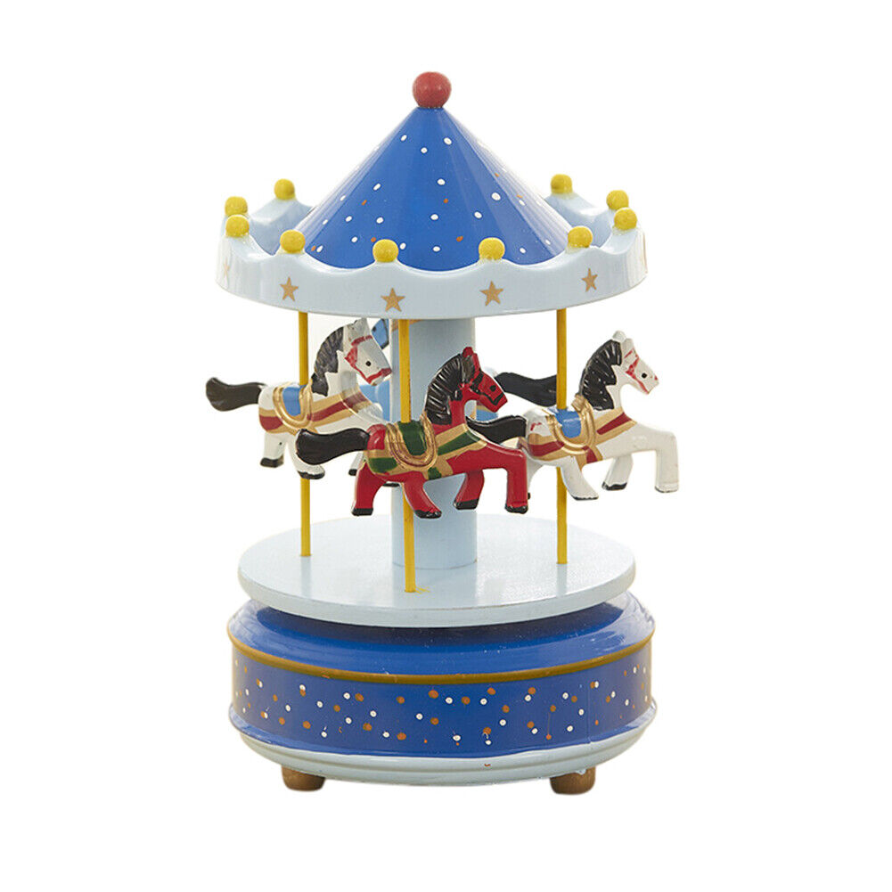 Vintage Horse Carousel Music Box Toy Clockwork Musical Box Birthday Gift