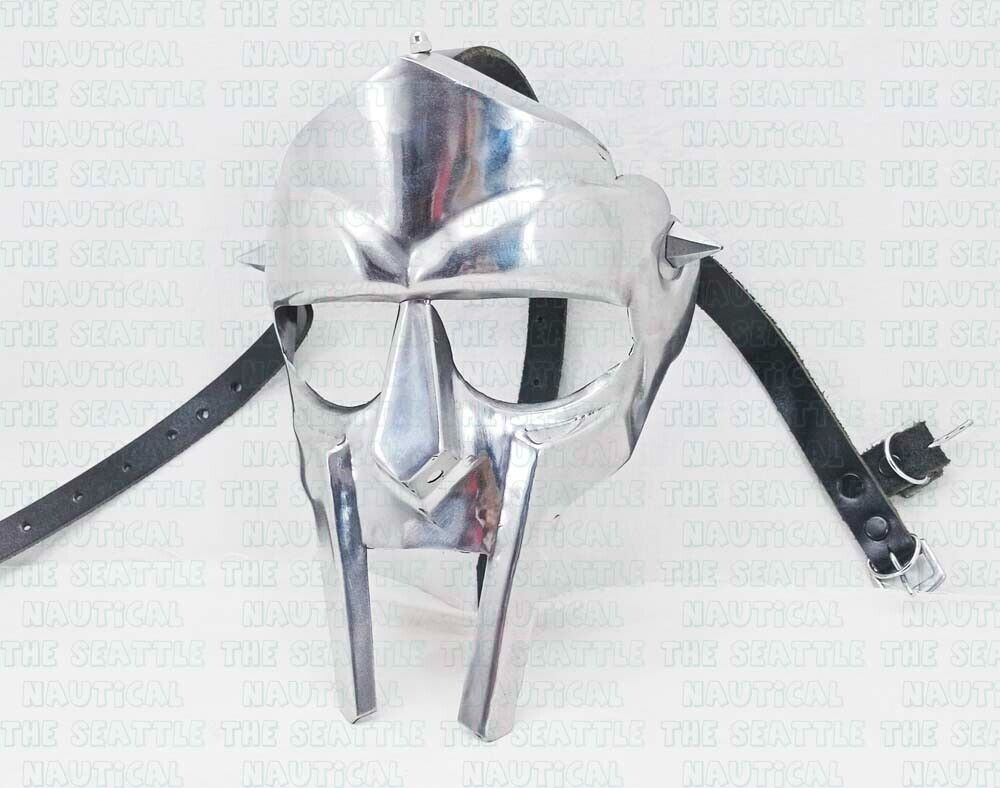 Men\'s MF Doom Gladiator Face Mask, Adult Size, Polish Silver
