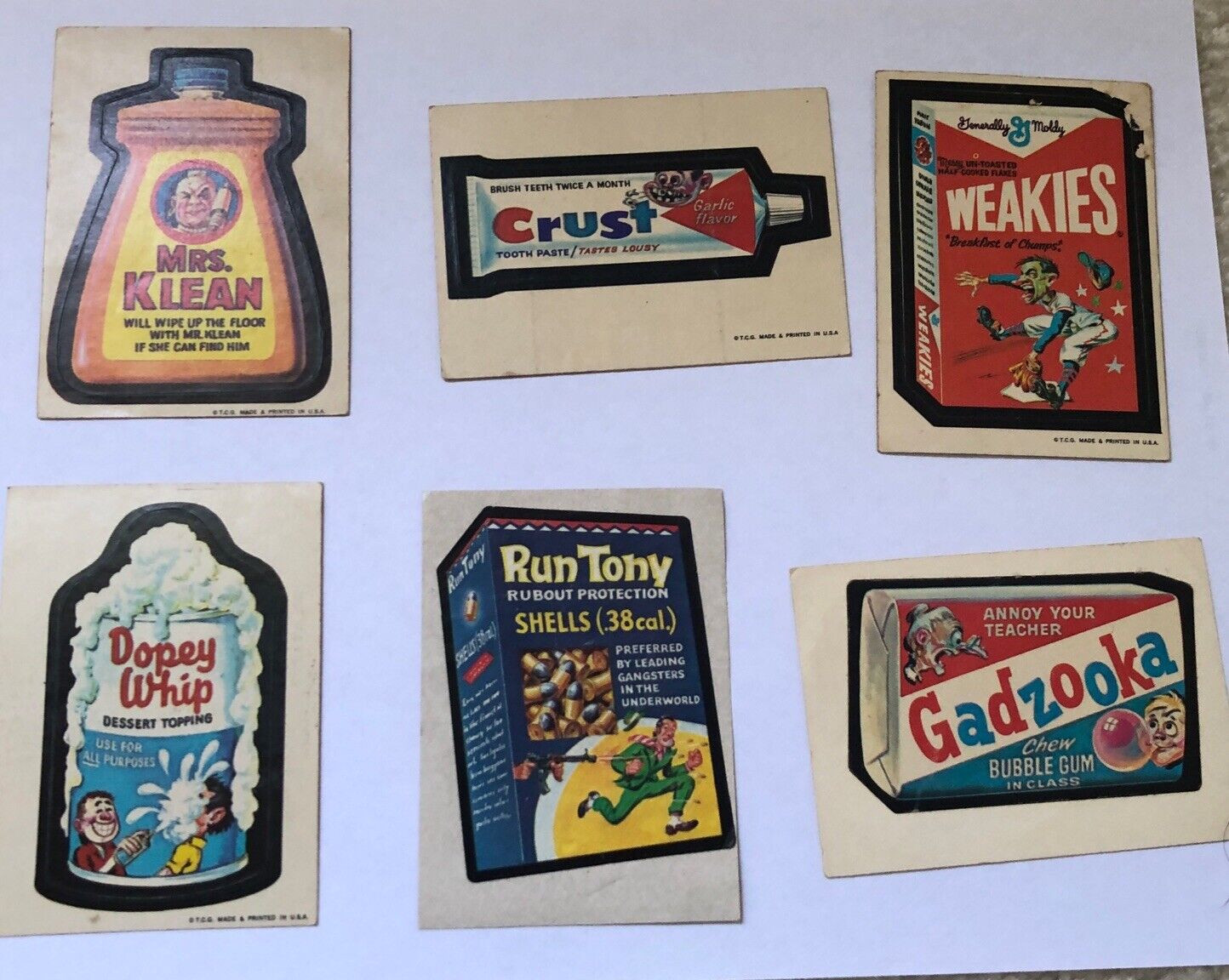 1973 Topps Wacky Packages 1st Series Lot Of 6 Mixed Backs. PLEASE READ