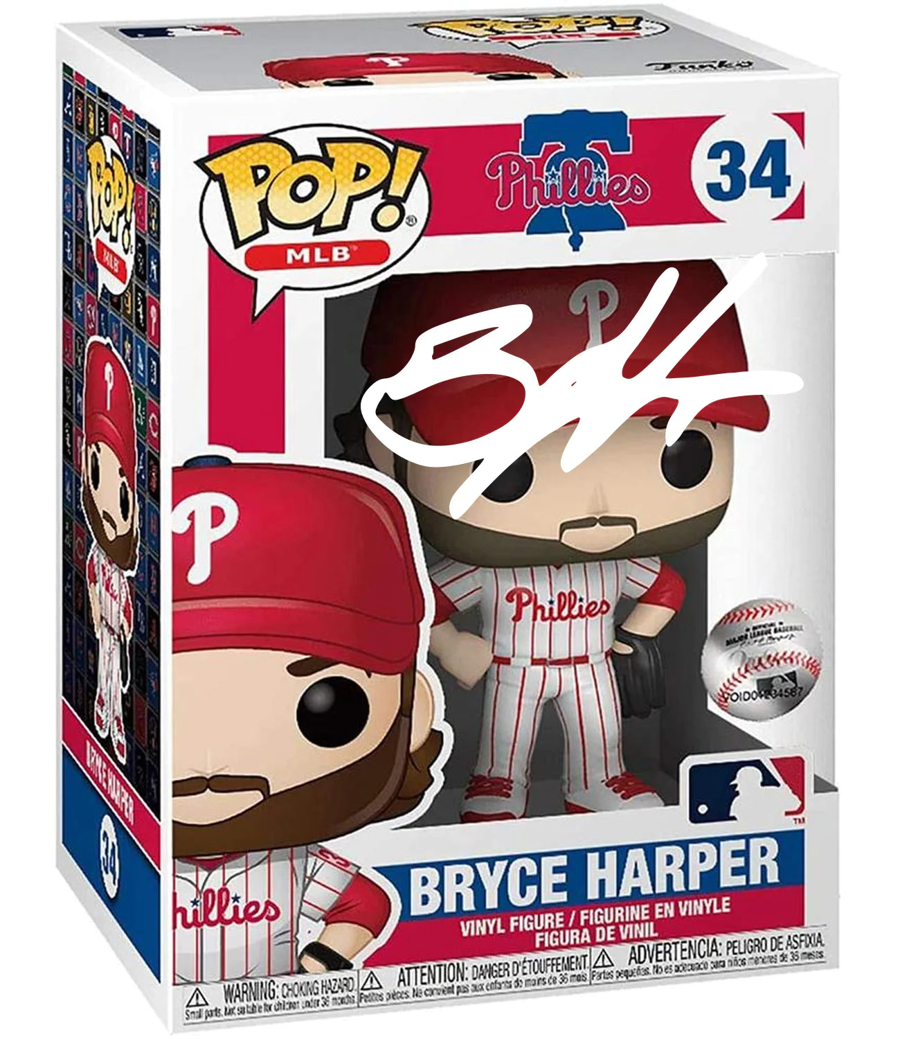 Bryce Harper #34 Facsimile Signed Reprint Funko POP MLB: Figurine with Case