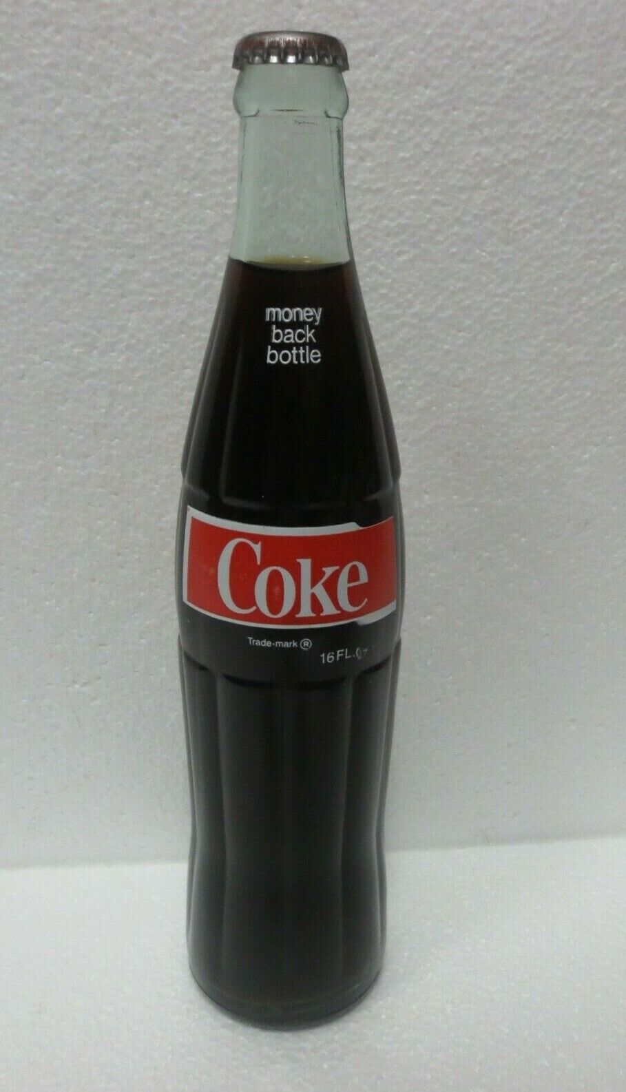 Coca-Cola Coke Older Returnable 16 FL Oz 1 PT Glass Bottle  Full with Cap