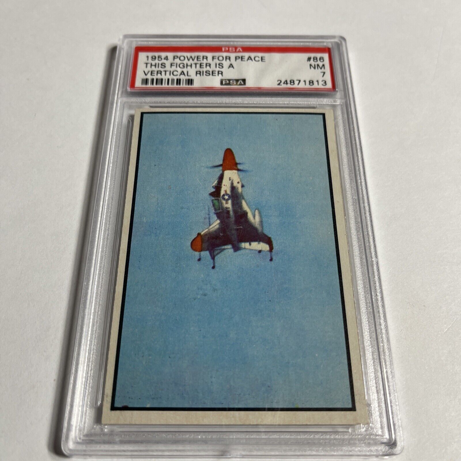 1954 Bowman POWER FOR PEACE CARD #86  GRADED PSA 7 Very Low Pop