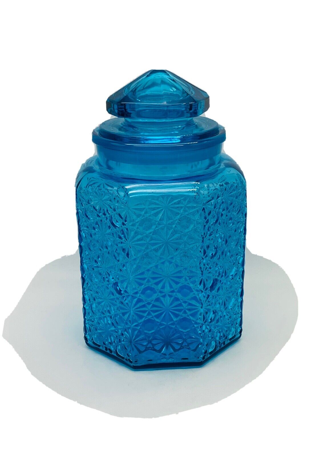 Replacement Vintage Lee Smith , Le Smith Sand Scroll blue Glass Jar  canister.