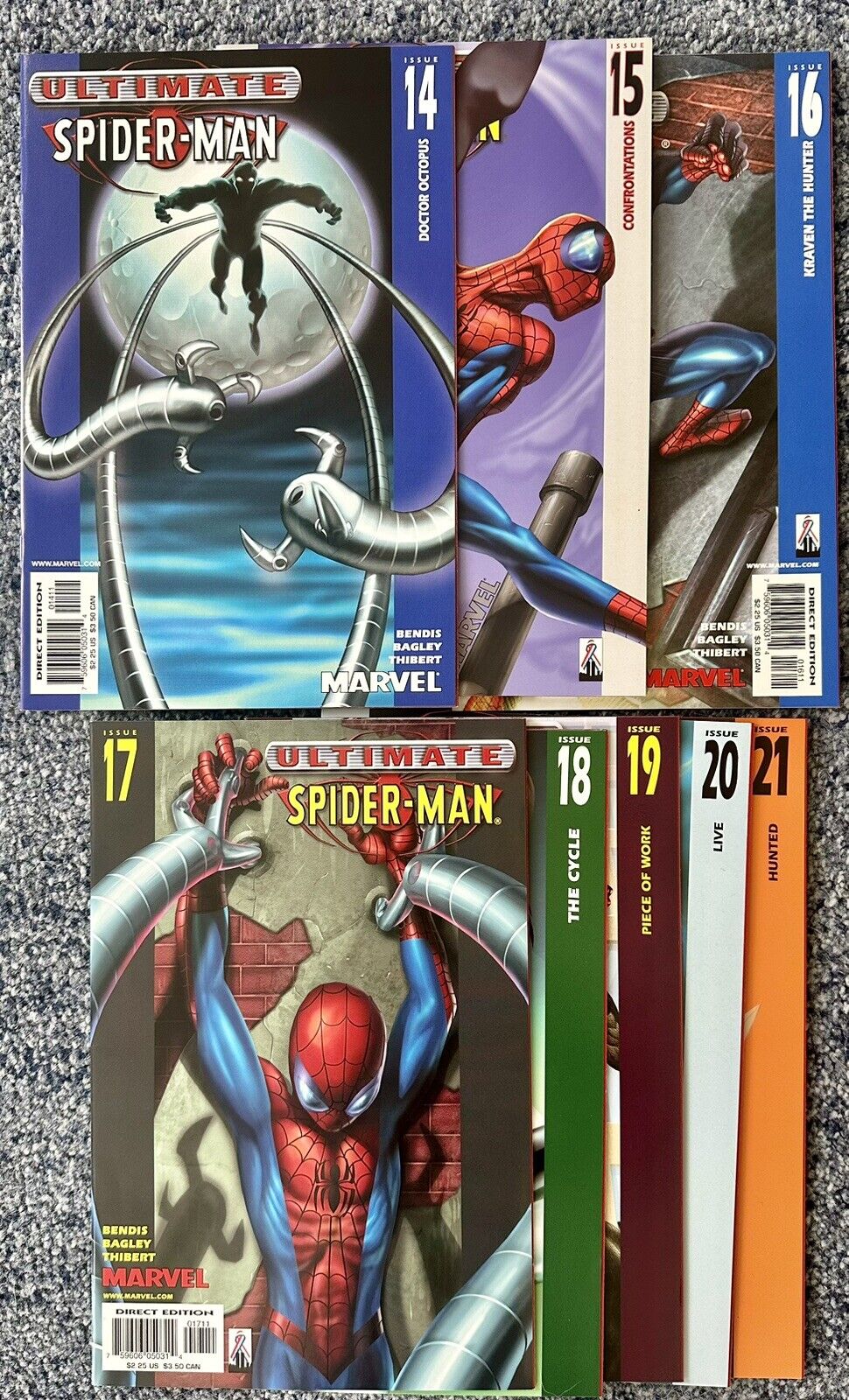 8 issues - Ultimate Spider-Man #14 + 15 + 16 + 17 + 18 + 19 + 20 + 21