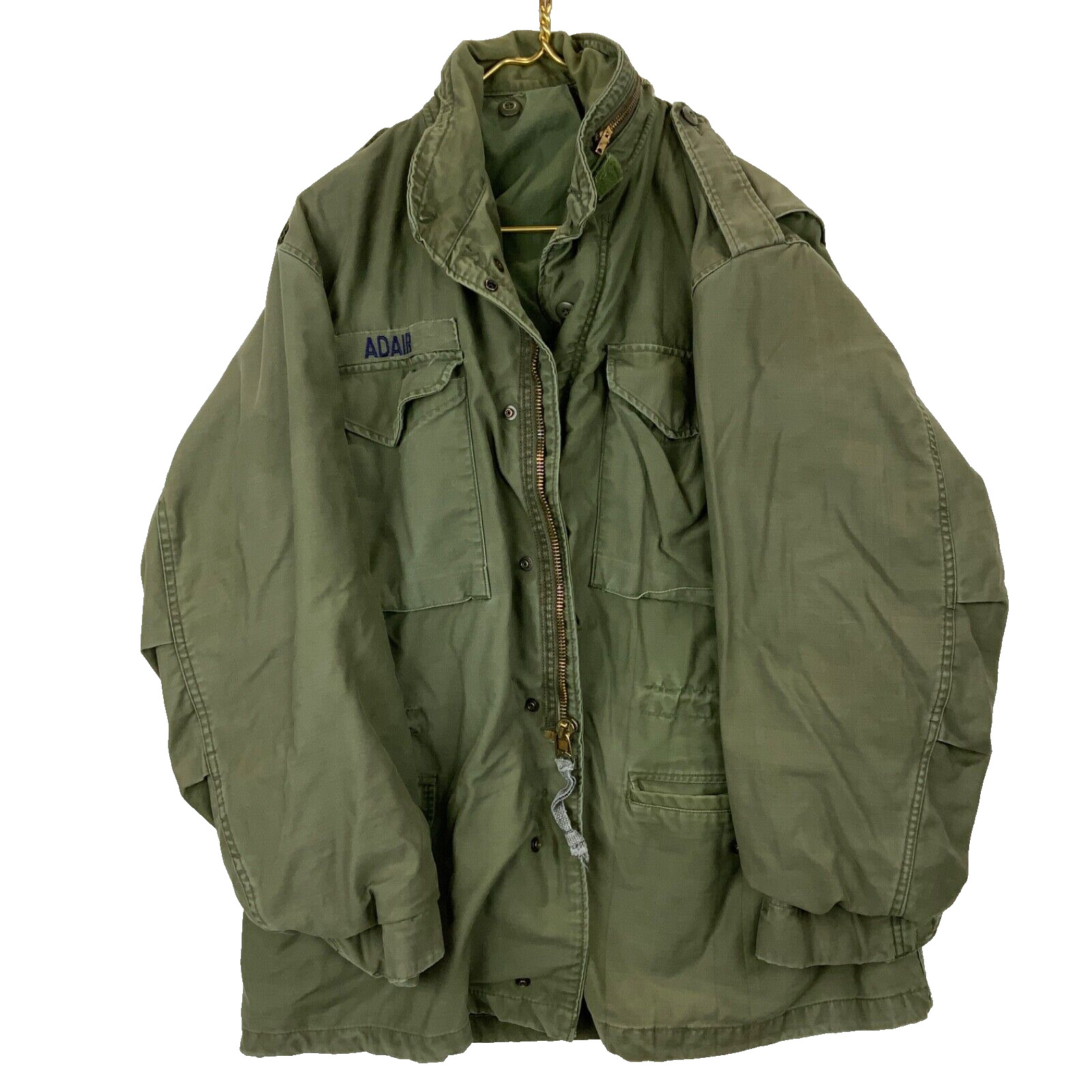 Vintage Us Military Cold Weather Jacket Size Large Green 1982