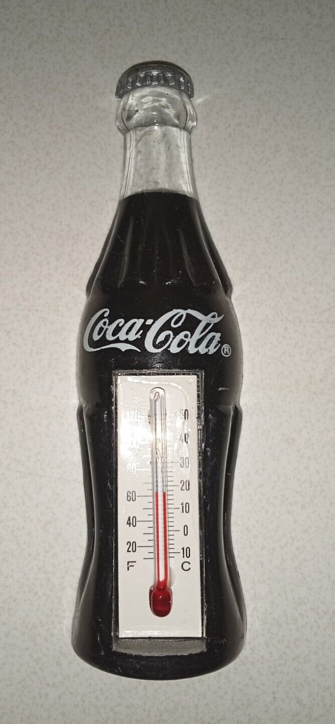 Vtg 1997 Coca-Cola Bottle Thermometer Fridge Magnet, Plastic, 3.75\