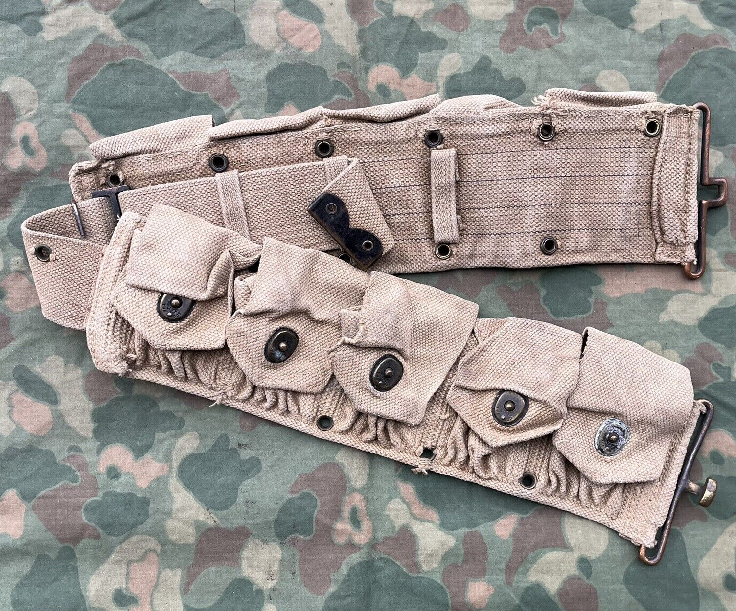 WWII US Army British Made Cartridge Belt Used Original 1943 1944 WW2 Garand