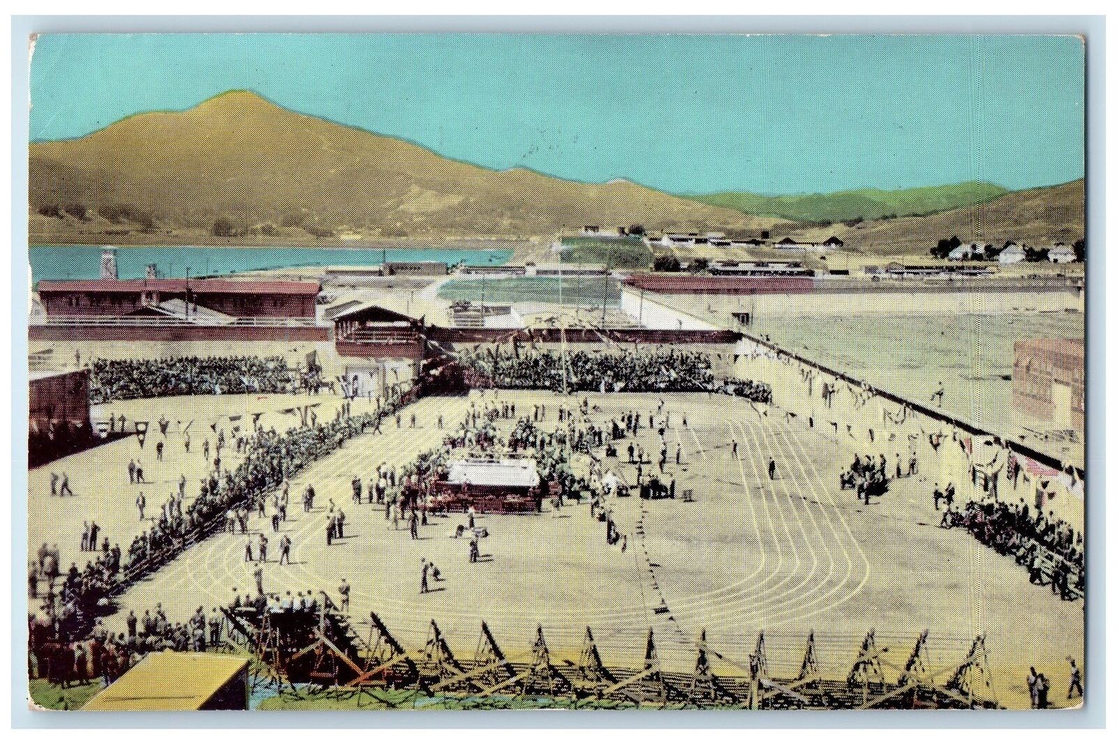 1954 San Quentin Prison Sport Events California CA Posted Mt. Tamalpais Postcard