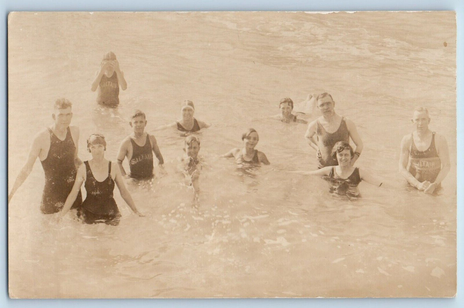 Utah UT Postcard RPPC Photo Salt Lake Saltair Swimmer c1930's Vintage Posted