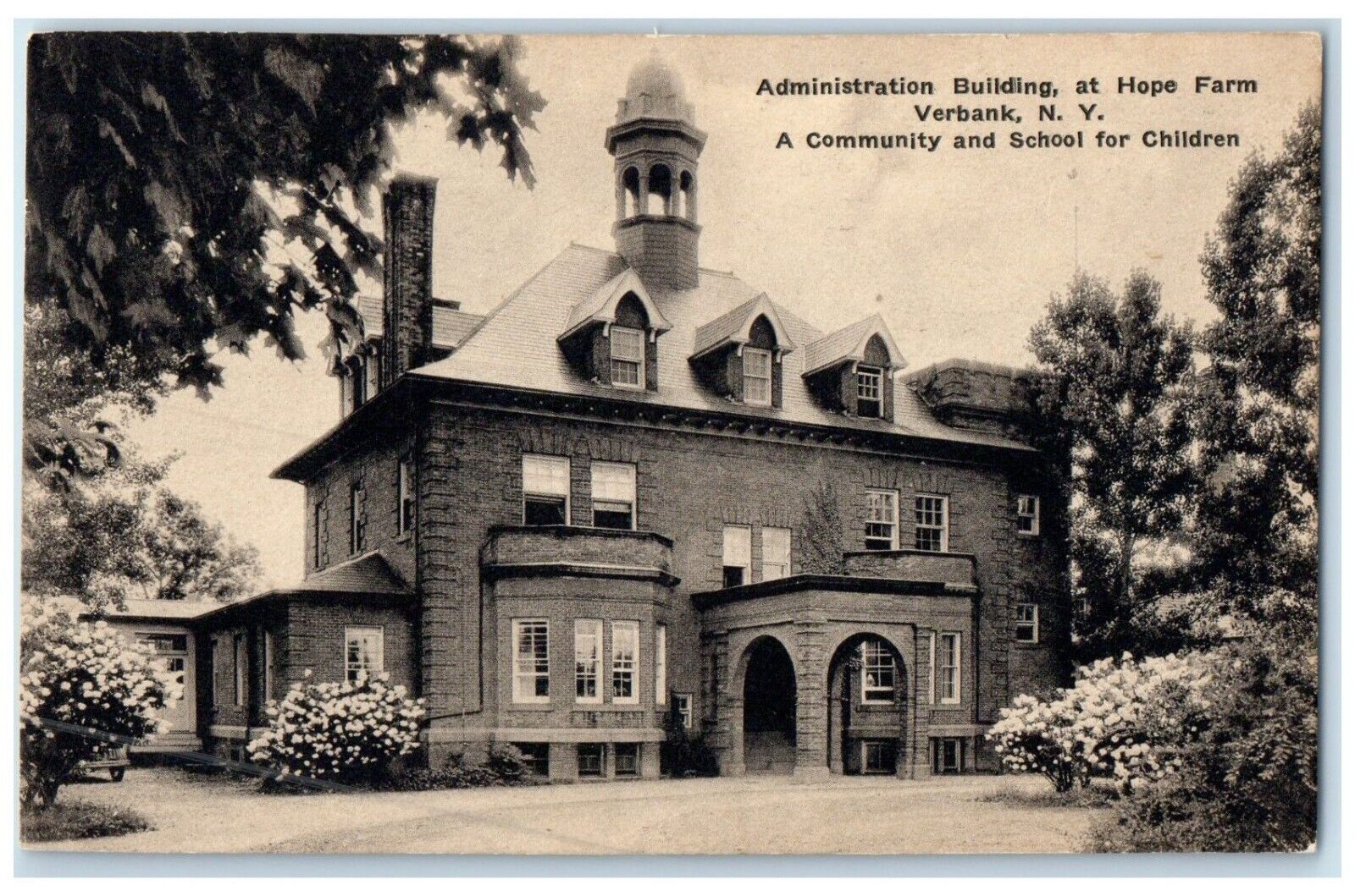 c1940 Administration Building Hope Farm School Verbank New York Vintage Postcard
