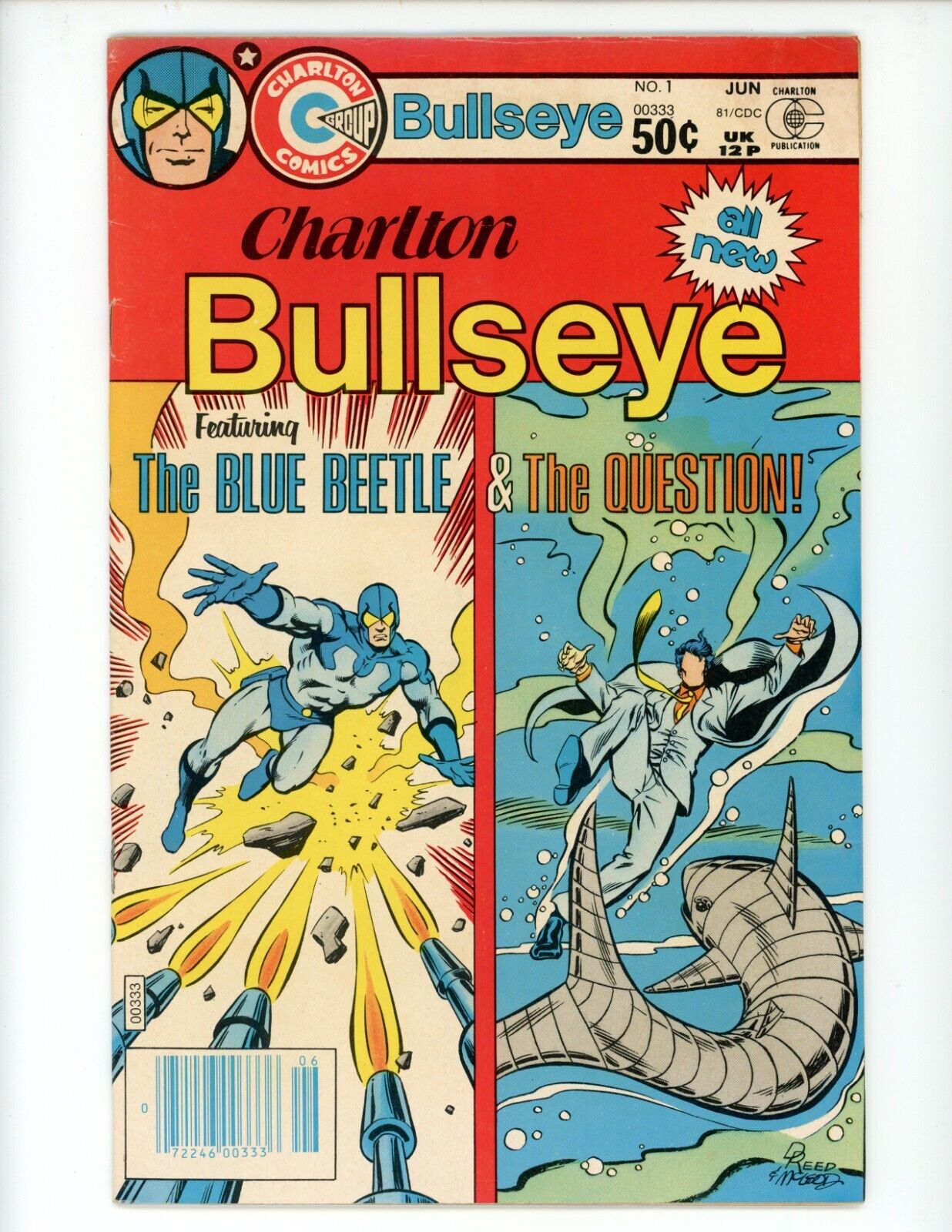 Charlton Bullseye #1 Comic Book 1981 VG Blue Beetle 1st App Rocket Rabbit