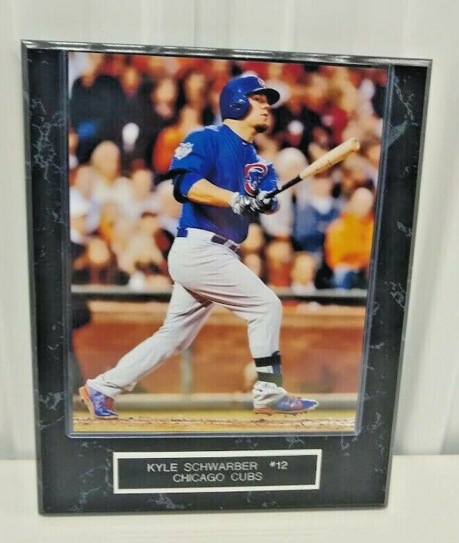 Kyle Schwarber-Chicago Cubs-10 1/2 x 13 Black Marble Plaque With 8x10 Photo