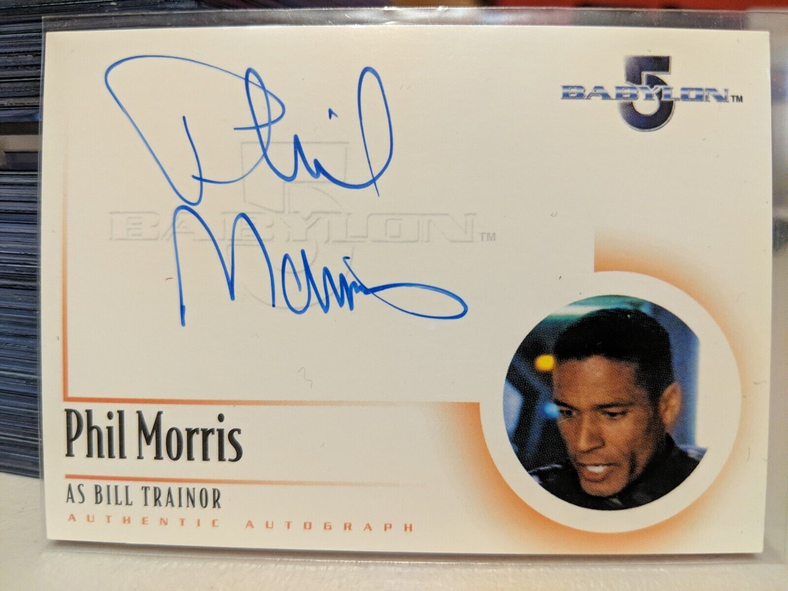 Complete Babylon 5 Phil Morris A12 Autograph Card as Bill Trainor NM 2002 