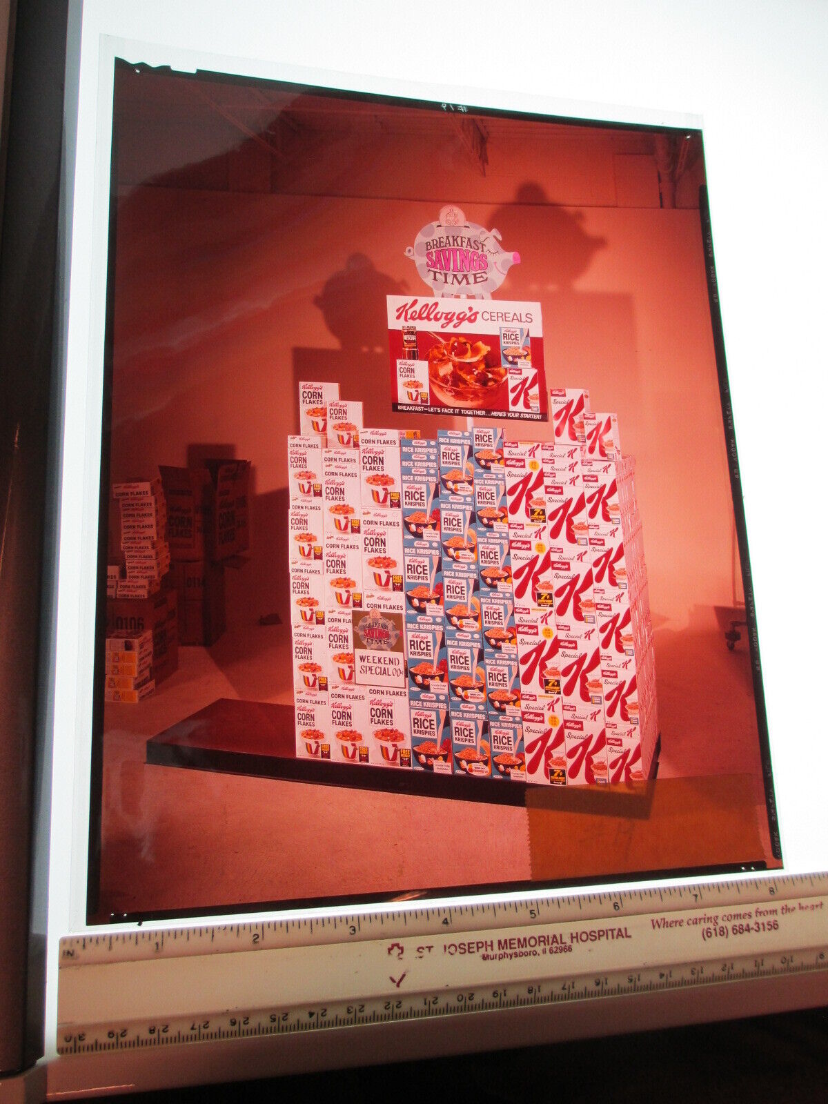 KELLOGG\'S CF RK Special K cereal box display 1960s piggy bank photo neg #8