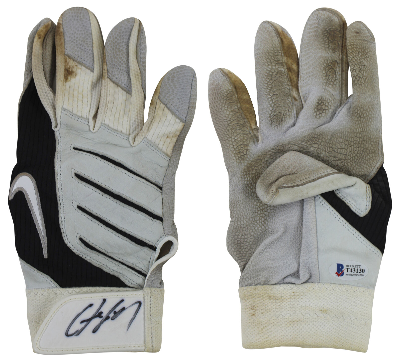 Yankees Chris Carter Authentic Signed Game Used Nike Batting Glove BAS #T43130