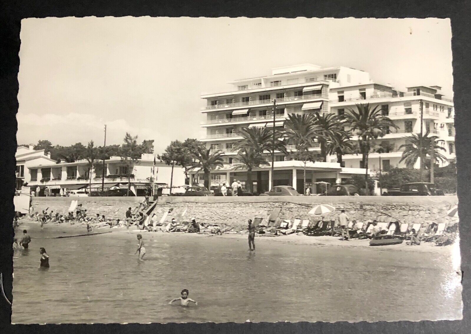 Vintage Postcard Beach Paris - Nice - RPPC Real Photograph Postcard