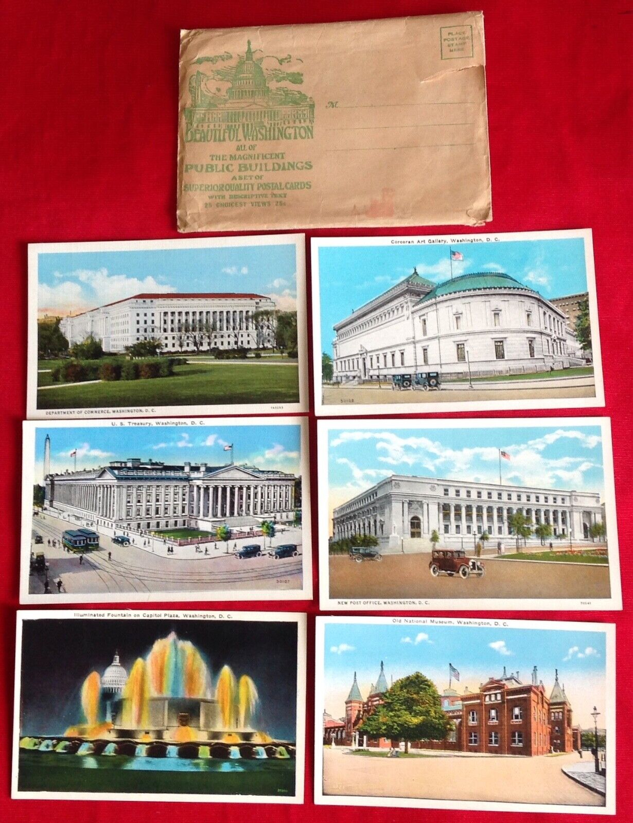 1910's 1920's Washington DC Vintage Postcards Lot of 6 