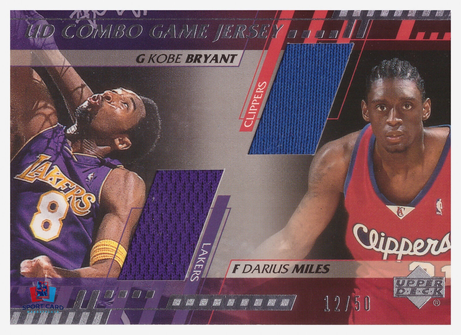 2001 Upper Deck Combo Game Jersey Kobe Bryant/Darius Miles