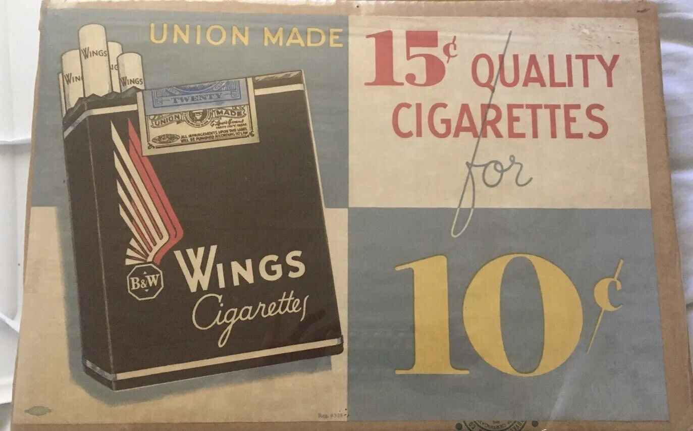🔥 Vintage, Wings, Original, Pre-War 1930s, Union *Rare* Sealed, Advertising