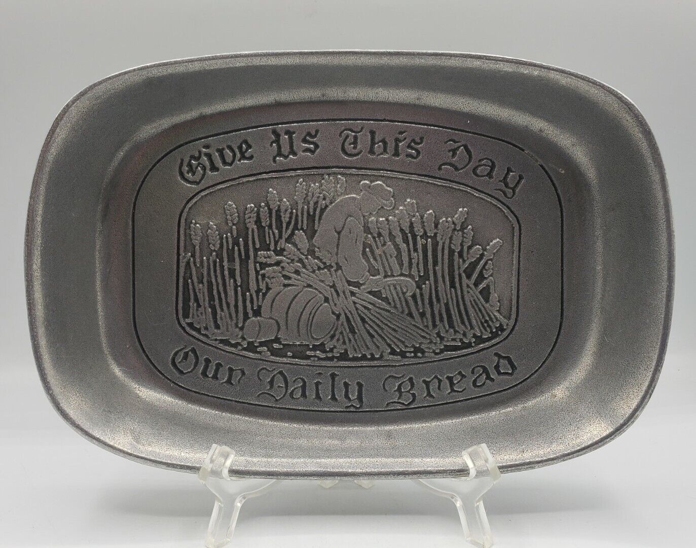 Wilton Armetale Give Us This Day Our Daily Bread Tray Made In USA 9.5\
