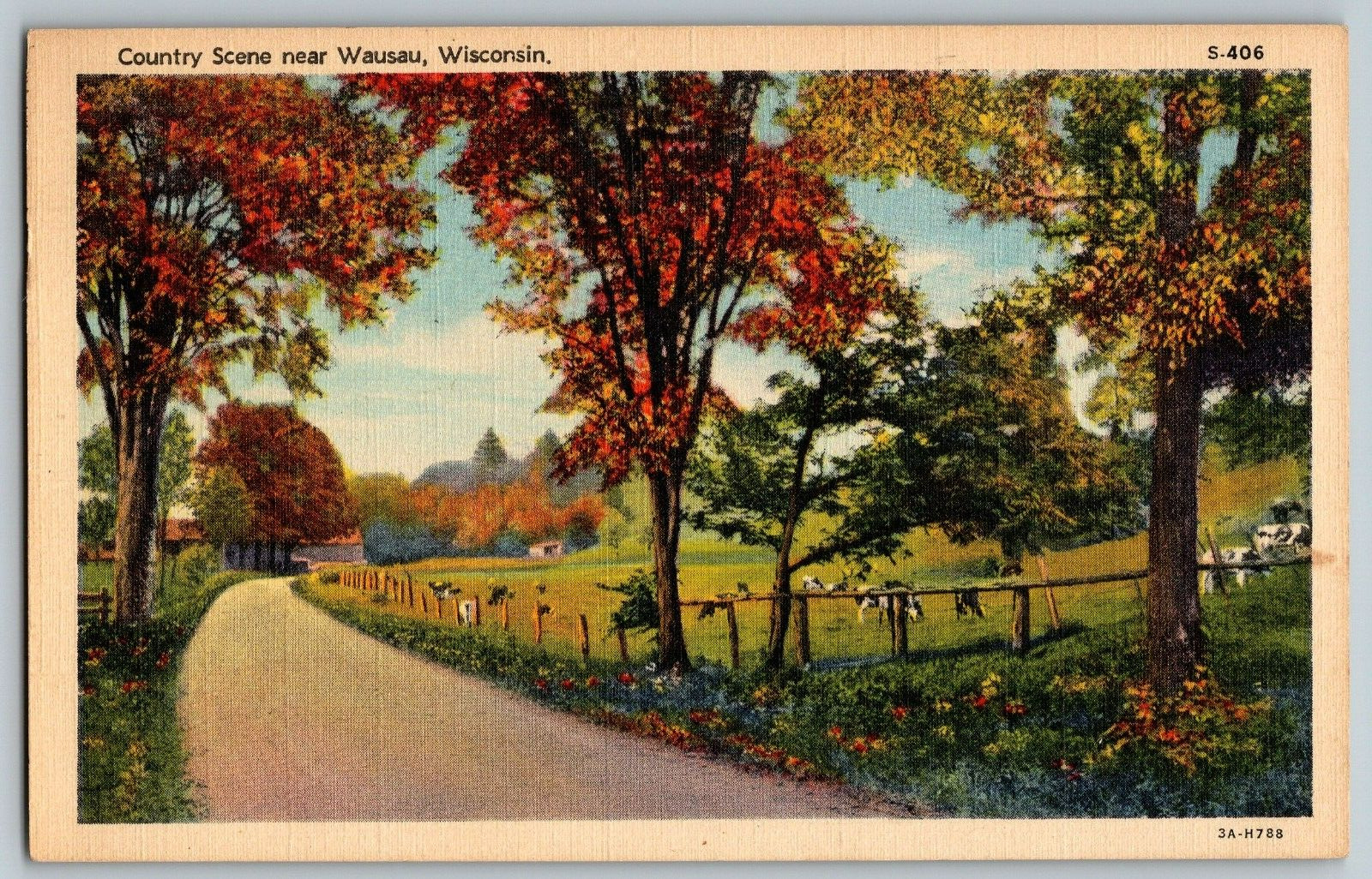 Wausau, Wisconsin - Country Scene - Vintage Postcards - Posted 1946