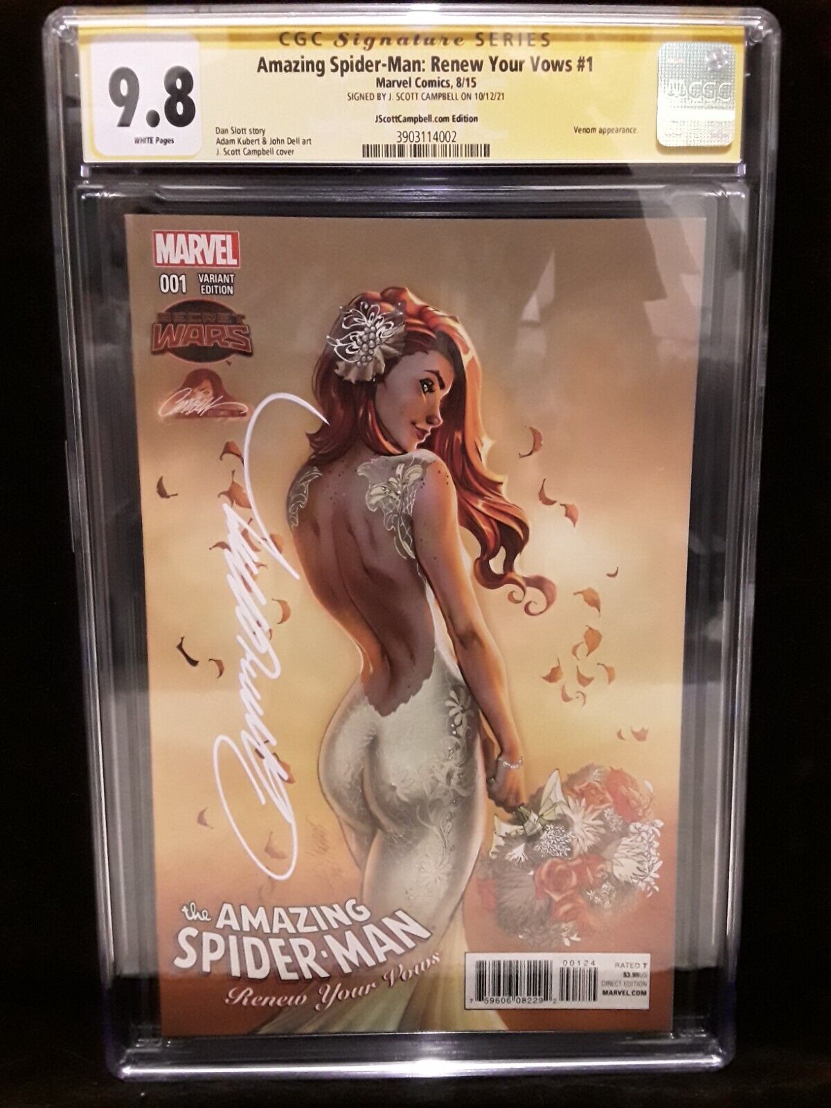CGC 9.8 AMAZING SPIDER-MAN RENEW YOUR VOWS #1 J SCOTT CAMPBELL VAR. SIGNED SS
