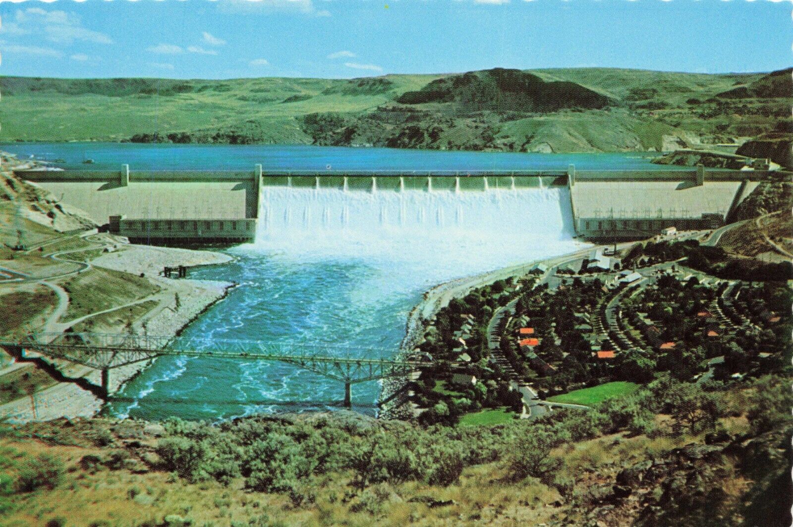 Postcard The Grand Coulee Dam Columbia River West Of Spokane Washington
