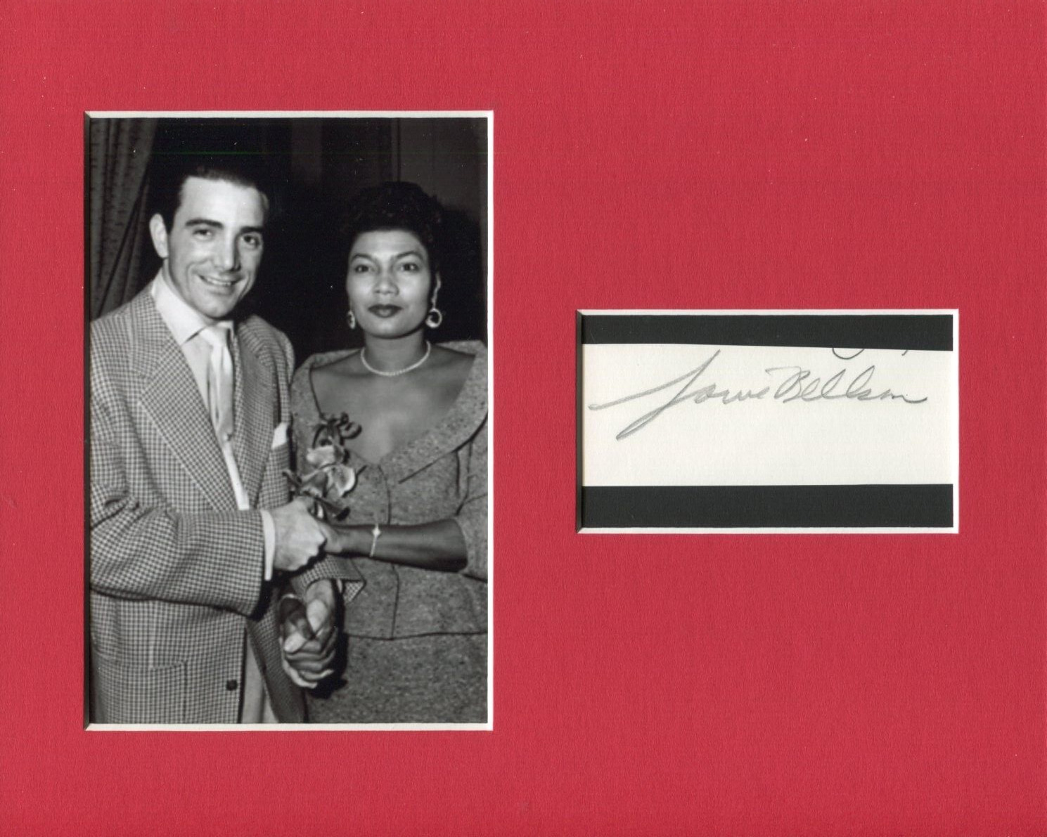Louie Bellson Jazz Drummer Signed Autograph Photo Display With Pearl Bailey