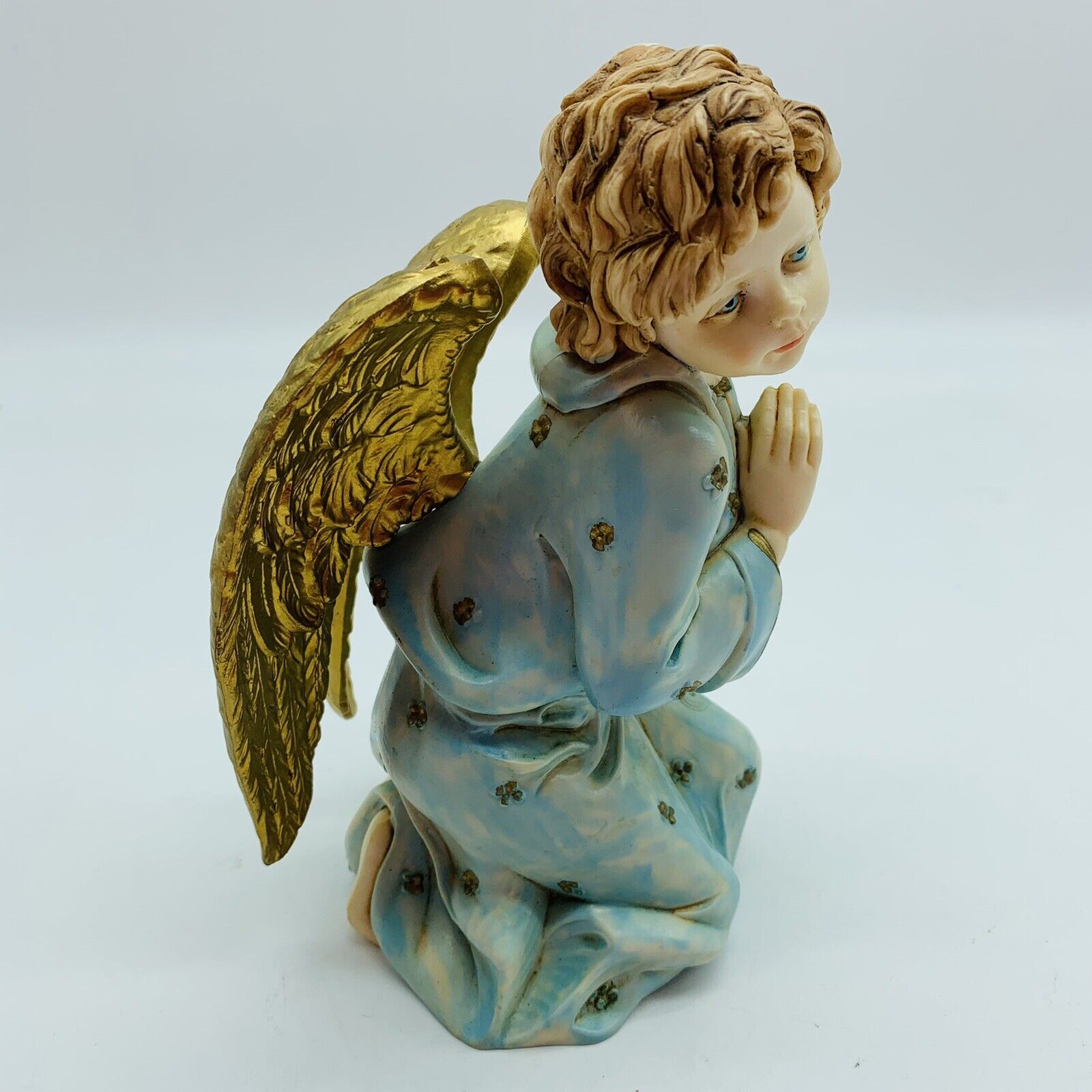 Vintage Fontanini Simonelli Kneeling Praying Angel Figurine Lello 5500 Italy 7\