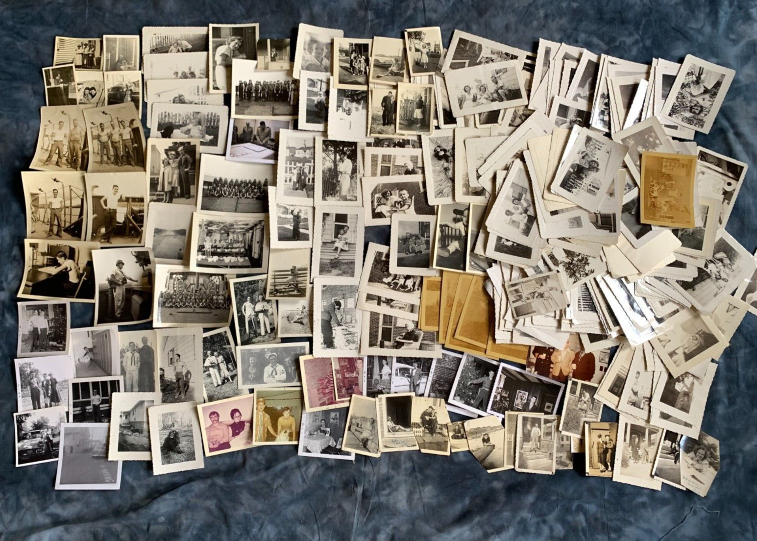 Vintage Lot 400+ Found Black White Photos 1940 - 1980 Polaroid Military Family