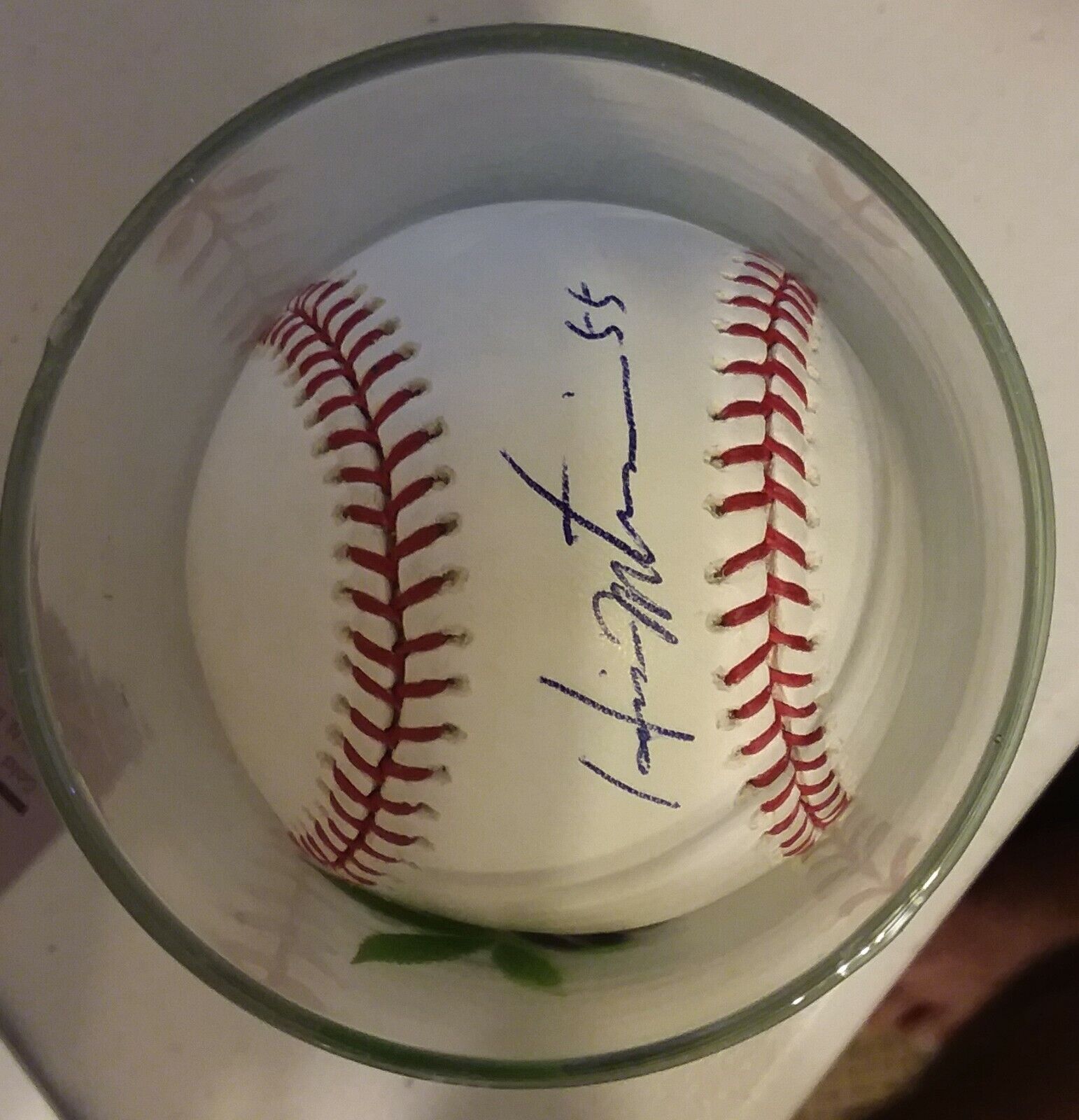 HIDEKI MATSUI SIGNED OFFICIAL MLB Ball from Oakland A\'s 2011 in glass apothecary
