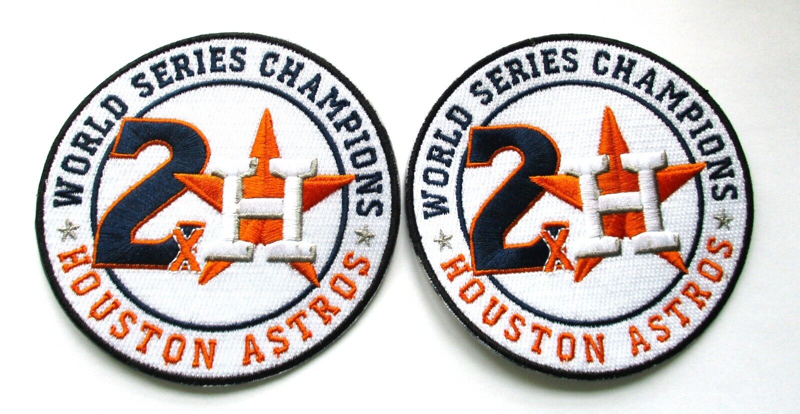 LOT OF (2) HOUSTON ASTROS WORLD SERIES CHAMPIONS (2H)  PATCH PATCHES ITEM # 44