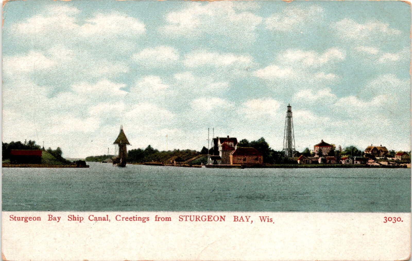 Sturgeon Bay Ship Canal, Wisconsin, Green Bay, Lake Michigan, A. C. Postcard