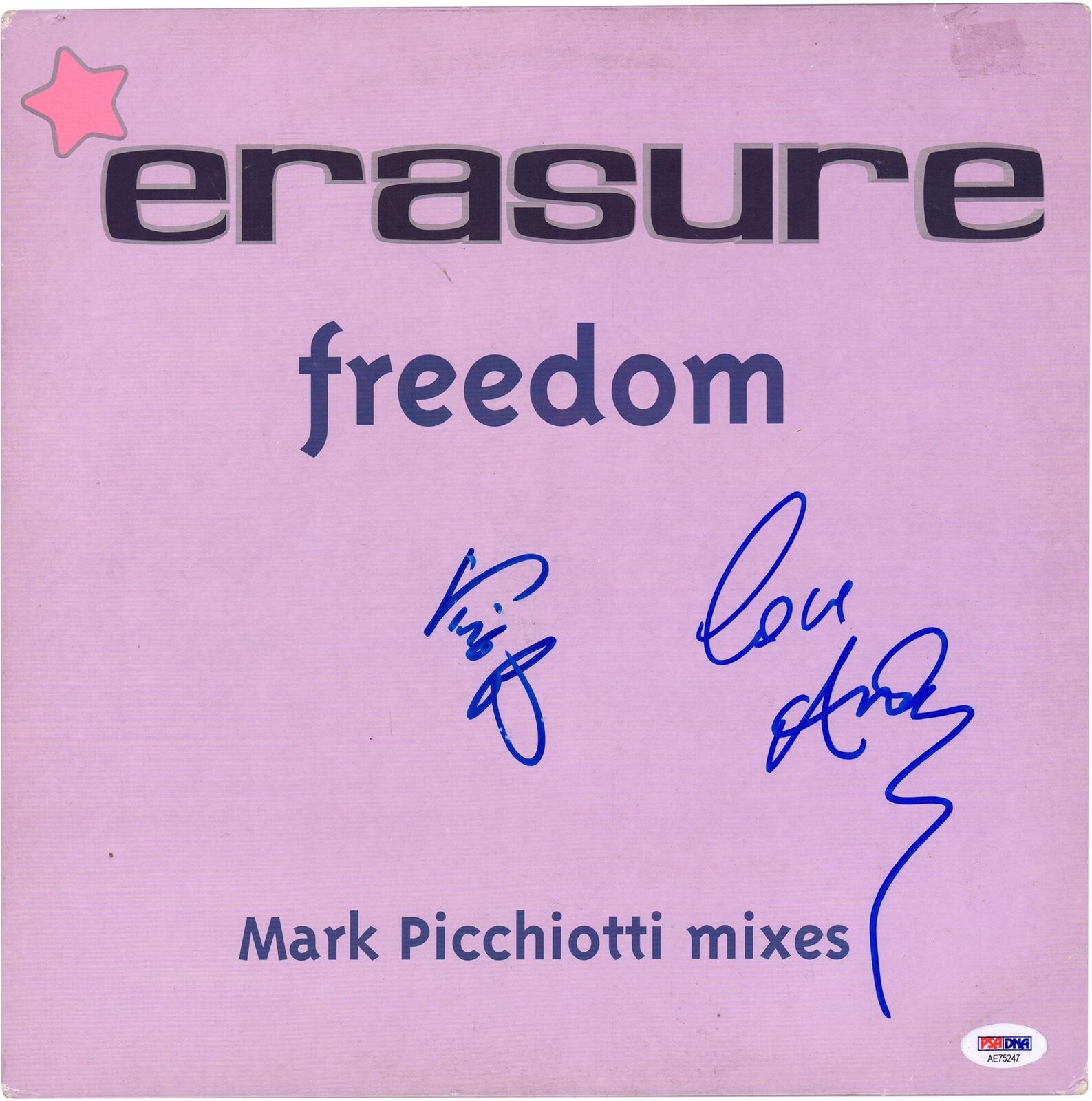 Erasure Autographed Freedom Album with 2 Signatures PSA